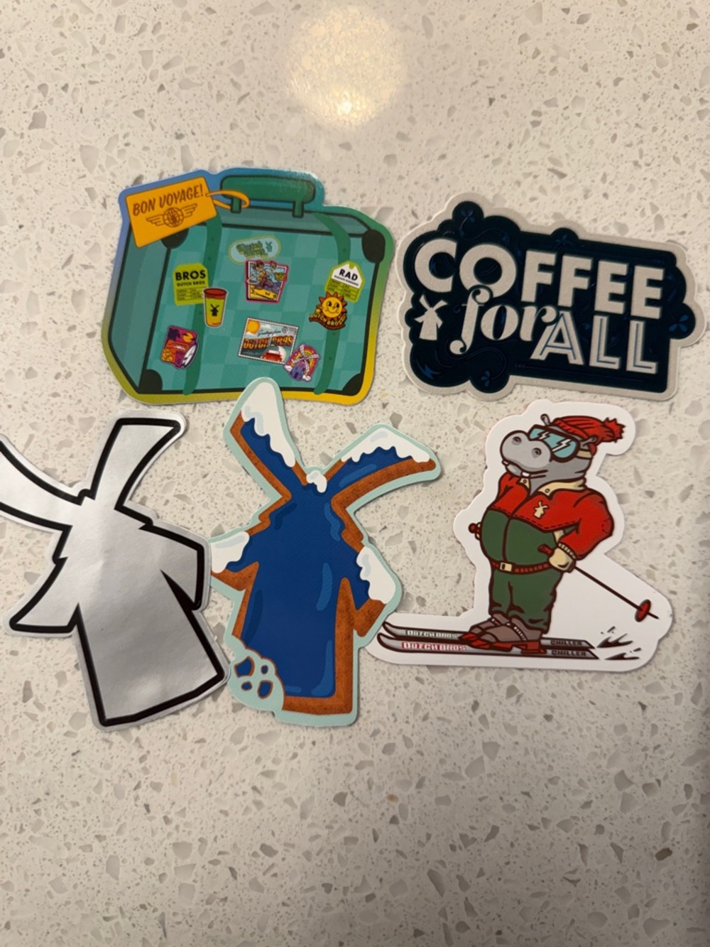 Dutch Bros Colorful Sticker Pack - Green, Blue, Black, Red, White